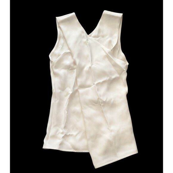 Celine Tops - CELINE Paris 100% Silk Cross Front Top Off White Size 34 Made in France NWT